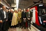 Recreació realitzada avui a l'acte de celebració del centenari de la fotografia inaugural del Gran Metropolità fa 100 anys / Foto: Pep Herrero (TMB)