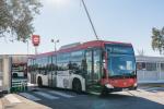 Darrer bus de la línia 65 (Plaça Espanya / El Prat) que ha sortit avui de la cotxera de Ponent / Foto:  Edu Pedrocchi (TMB)