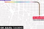 Recorregut de la Manifestació de l’Orgull LGTBI 2026 / Plànol: pridebarcelona.org
