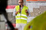 El director de la xarxa de metro, David Prat, en un moment de la seva intervenció de la visita d'obres a l'L1 / Foto: Pep Herrero (TMB)