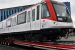 Arribada del primer cotxe del tren 9000 a les instal·lacions del Triangle Ferroviari / Foto: Pep Herrero (TMB)