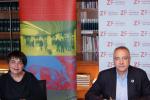 Rosa Alarcón i Pere Navarro en la firma de l'acord sobre l'hidrogen / Foto: Consorci de la Zona Franca