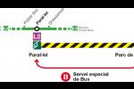 Plànol amb els recorreguts del bus especial i la línia 150 a Montjuïc / Imatge: TMB