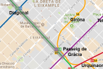 Estacions de metro recomanades i properes al passeig de Gràcia / Imatge: TMB