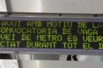 Missatge que es pot llegir en els INP del metro / Foto: TMB