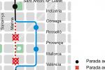 Nou trajecte ascendent de la línia V21 pel carrer Padilla / Imatge: TMB