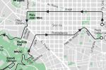Mapa amb la normalització de les línies D50, 33 i 34 pel carrer Mallorca / Imatge: TMB