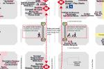 Plànol amb l'afectació al passadís de Pg. de Gràcia i el recorregut alternatiu pel carrer / TMB