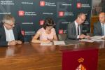 Signatura del conveni TMB i Barça / Foto: Miguel Ángel Cuartero