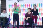Un moment de la presentació del 'Mou-te per les persones amb discapacitat' / Foto: Miguel Ángel Cuartero (TMB)