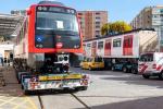 Primers cotxes de la sèrie 5000 que van arribar ahir als tallers de TMB / Foto: Miguel Ángel Cuartero (TMB)