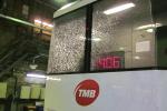 Frontal vandalitzat d'un tren del metro de Barcelona / Foto: TMB