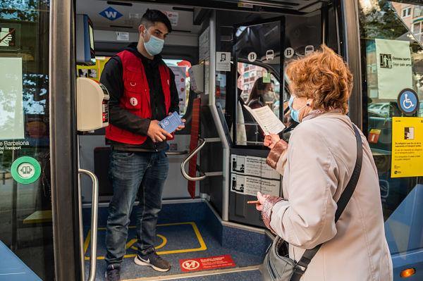 Informació des del bus a demanda / Foto: Pep Herrero (TMB)