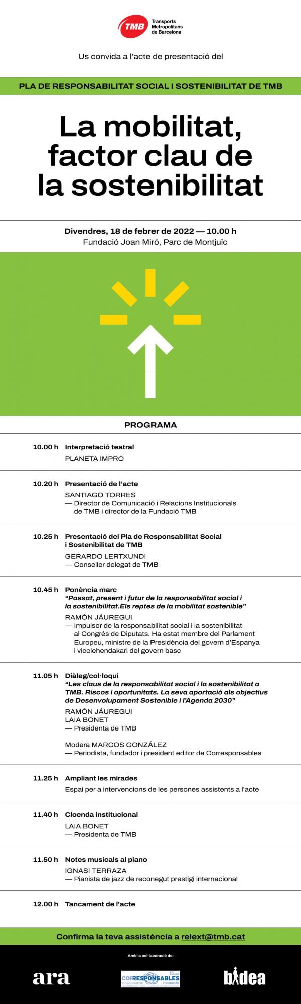 Programa de l'acte Programa de l'acte