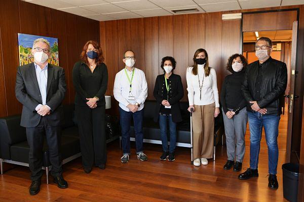 Directius de TMB i FESOCA després de la firma del conveni aquest matí / Foto: Miguel Ángel Cuartero (TMB)