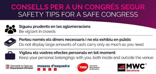 indicacions de seguretat per a assistents al congrés