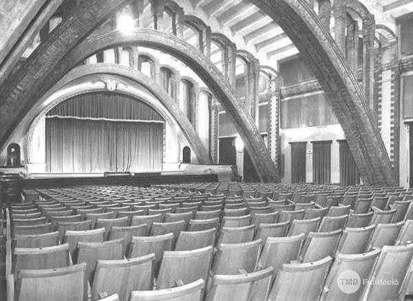 Interior del teatre de l'escola del Metro a la dècada dels 50 / Foto: Fundació TMB