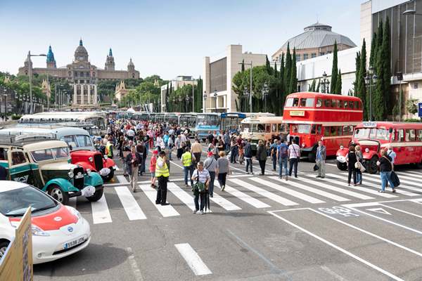 Enguany més de 50 autobusos històrics van participar al 9è Ral·li / Foto: Miguel Ángel Cuartero (TMB)